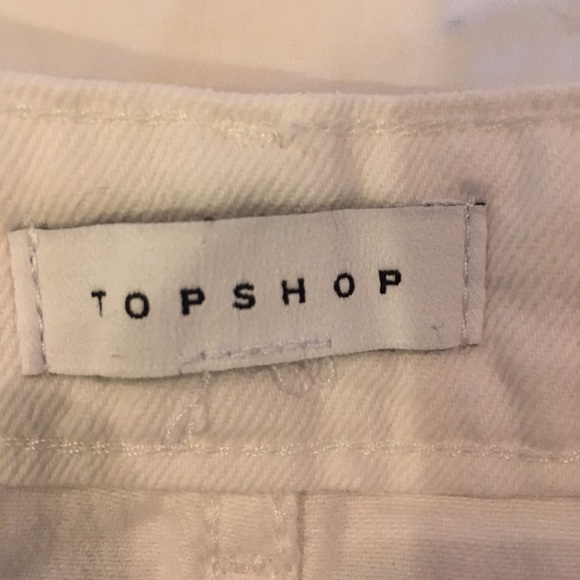 Topshop White Denim Skirt sz 6    100 % cotton - Picture 4 of 6